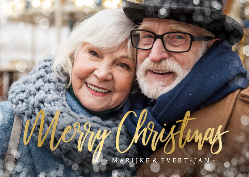 Hippe kerstkaart met eigen foto en sneeuw rand rondom - Kerstkaarten Kerstkaarten - Hippe kerstkaart met eigen foto en sneeuw rand rondom