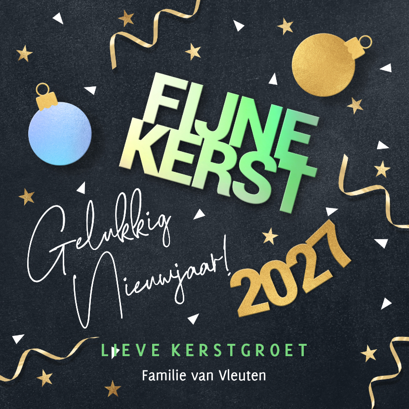 Kerstkaarten - Hippe kerstkaart met kerstwensen 2027