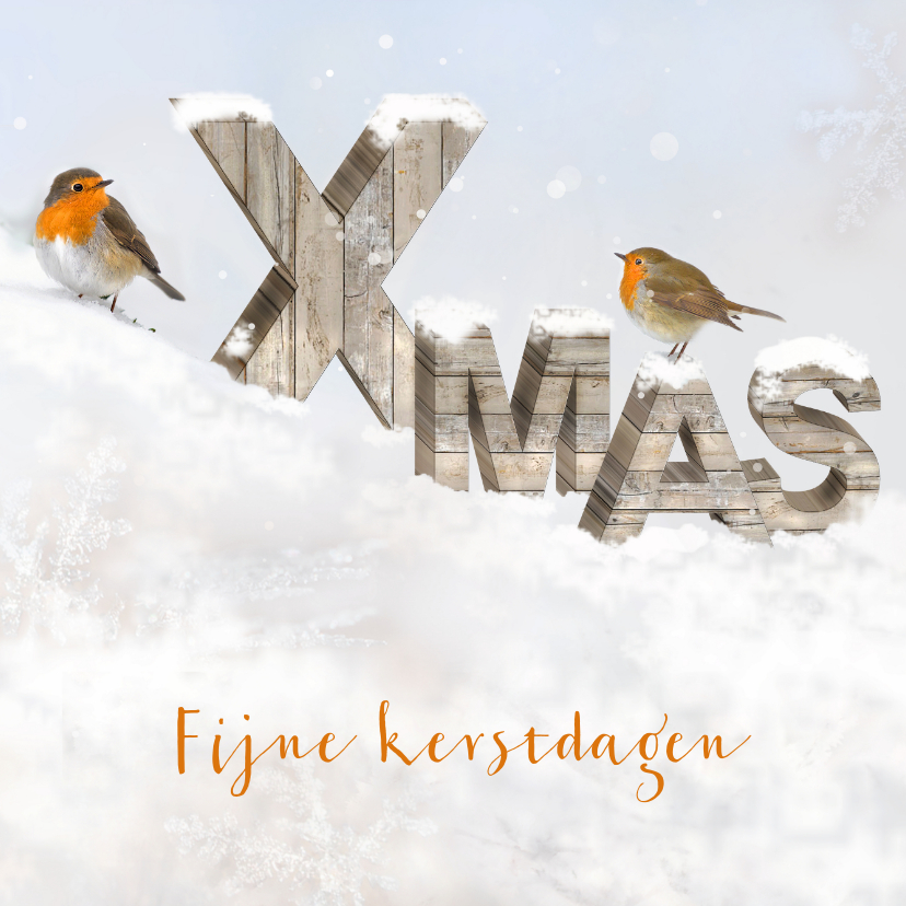 Houten letters Xmas kerstkaart - Kerstkaarten Kerstkaarten - Houten letters Xmas kerstkaart