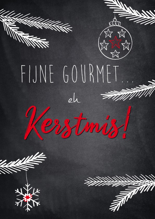 Humoristische kerstkaart, fijne gourmet. - Kerstkaarten Kerstkaarten - Humoristische kerstkaart, fijne gourmet.
