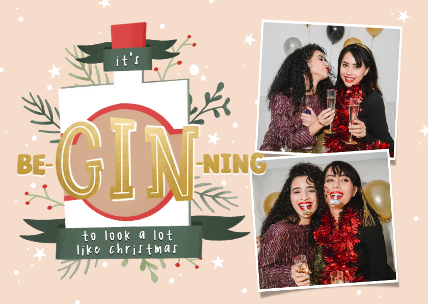 Kerstkaarten - It's be-gin-ning to look a lot like christmas met foto's