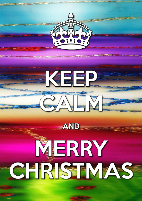 Keep Calm & Merry Christmas kerstbalkitsch - Kerstkaarten Kerstkaarten - Keep Calm & Merry Christmas kerstbalkitsch
