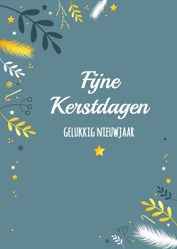 Kerst - Botanisch met goud - Kerstkaarten Kerstkaarten - Kerst - Botanisch met goud