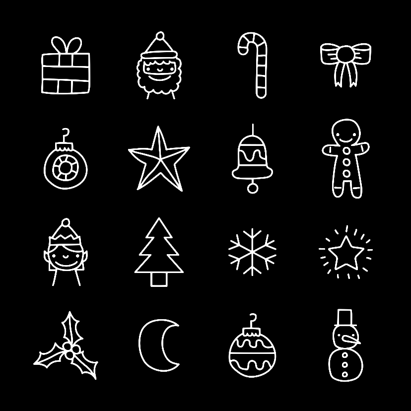 Kerst doodles - Kerstkaarten Kerstkaarten - Kerst doodles
