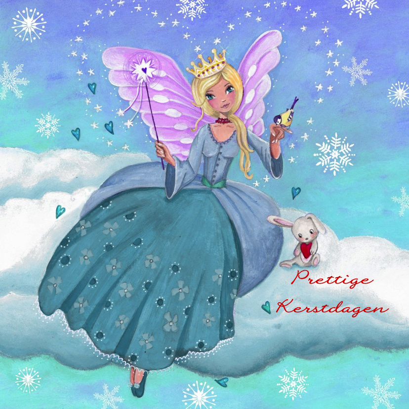 Kerst ENGEL Sneeuw Liefde Illustratie - Kerstkaarten Kerstkaarten - Kerst ENGEL Sneeuw Liefde Illustratie