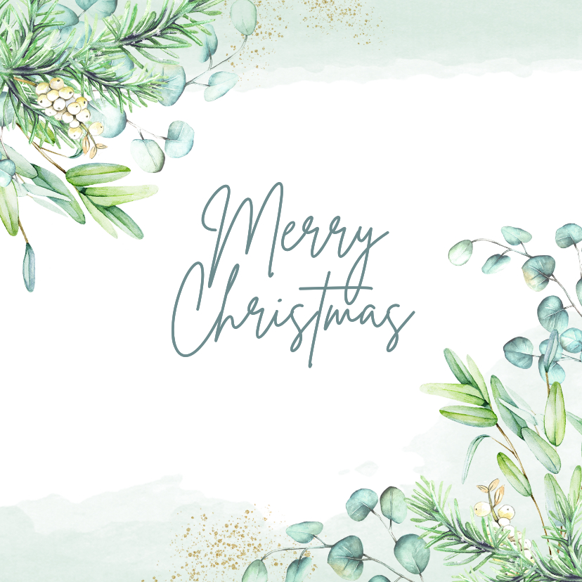 Kerst eucalyptusblad - Kerstkaarten Kerstkaarten - Kerst eucalyptusblad