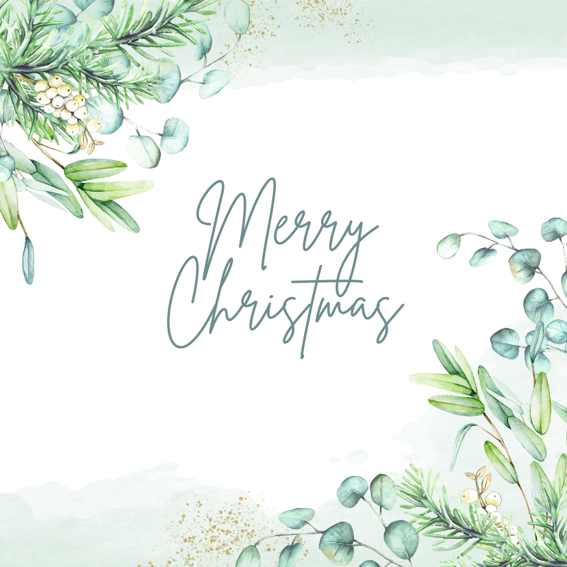 Kerst eucalyptusblad - Kerstkaarten Kerstkaarten - Kerst eucalyptusblad