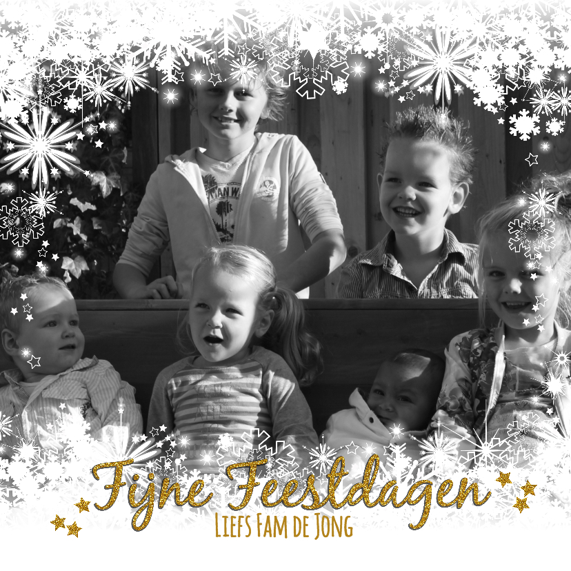 Kerst foto sneeuw en glitter - Kerstkaarten Kerstkaarten - Kerst foto sneeuw en glitter
