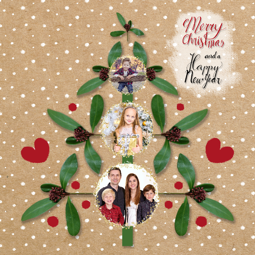 Kerst fotoboom papierprint - Kerstkaarten Kerstkaarten - Kerst fotoboom papierprint