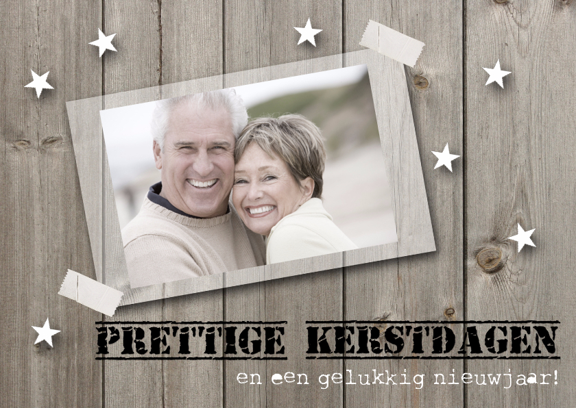 Kerst hout eigen foto - Kerstkaarten Kerstkaarten - Kerst hout eigen foto