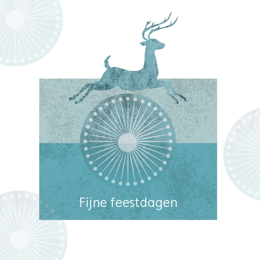 Kerst - Jumping Deer Green - Kerstkaarten Kerstkaarten - Kerst - Jumping Deer Green