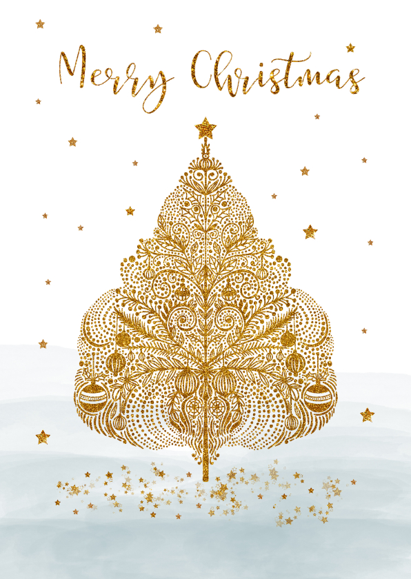 Kerst kerstboom glitter - Kerstkaarten Kerstkaarten - Kerst kerstboom glitter