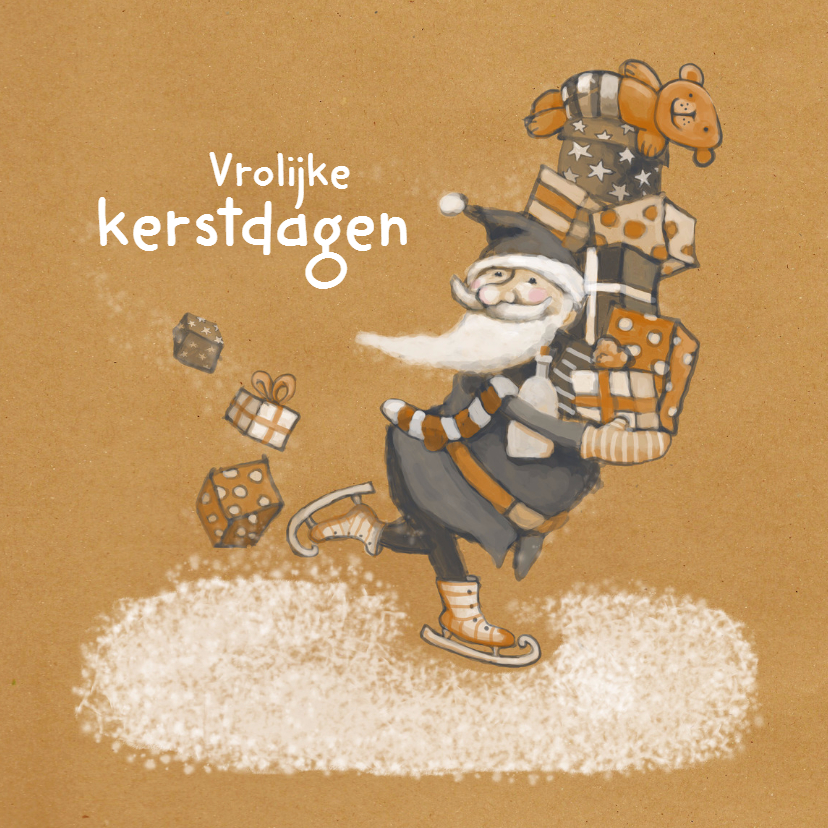 Kerst - Kerstman en cadeaus - MW - Kerstkaarten Kerstkaarten - Kerst - Kerstman en cadeaus - MW