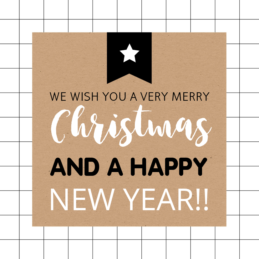 Kerst - Kraft met lijnen en typografie - Kerstkaarten Kerstkaarten - Kerst - Kraft met lijnen en typografie