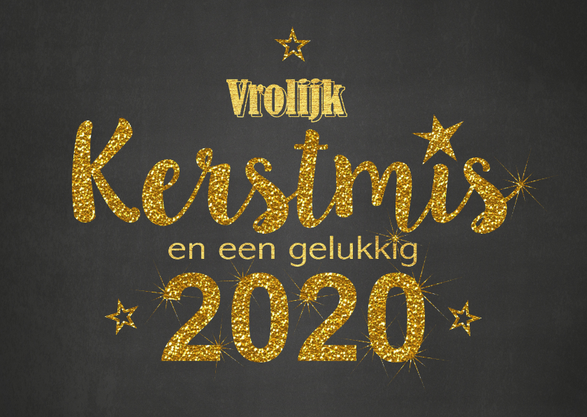 Kerst krijtbord handlettering goud glitter 2020 - Kerstkaarten Kerstkaarten - Kerst krijtbord handlettering goud glitter 2020