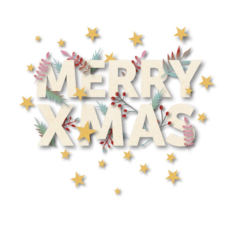 Kerst Letters & Blaadjes - Kerstkaarten Kerstkaarten - Kerst Letters & Blaadjes