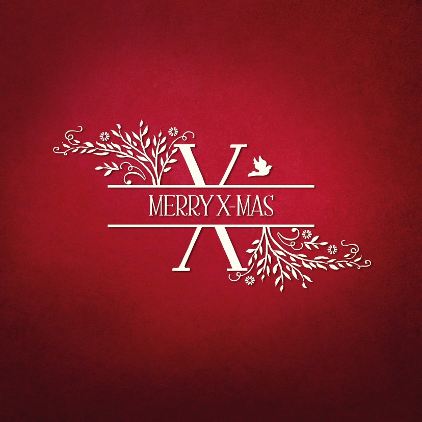 Kerst Merry X-Mas chique X rood - Kerstkaarten Kerstkaarten - Kerst Merry X-Mas chique X rood
