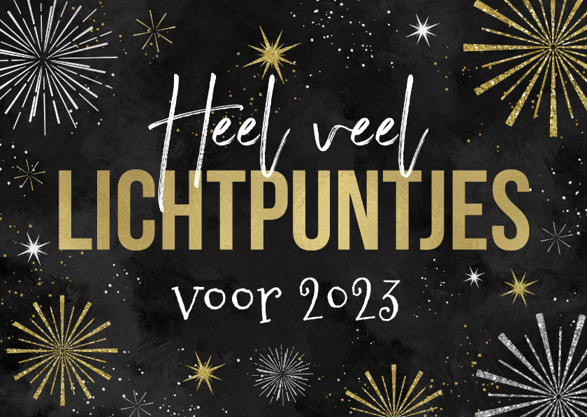 Kerst Nieuwjaarskaart Lichtpuntjes Vuurwerk | Kaartje2Go