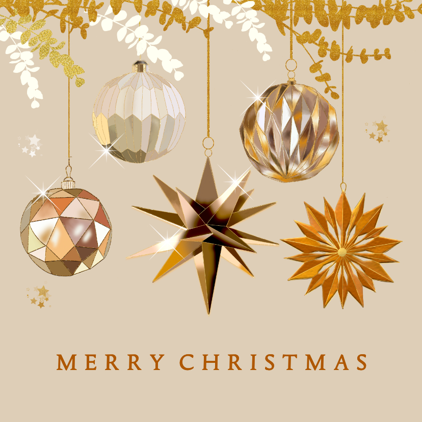 Kerst ornamenten goud geometrisch - Kerstkaarten Kerstkaarten - Kerst ornamenten goud geometrisch