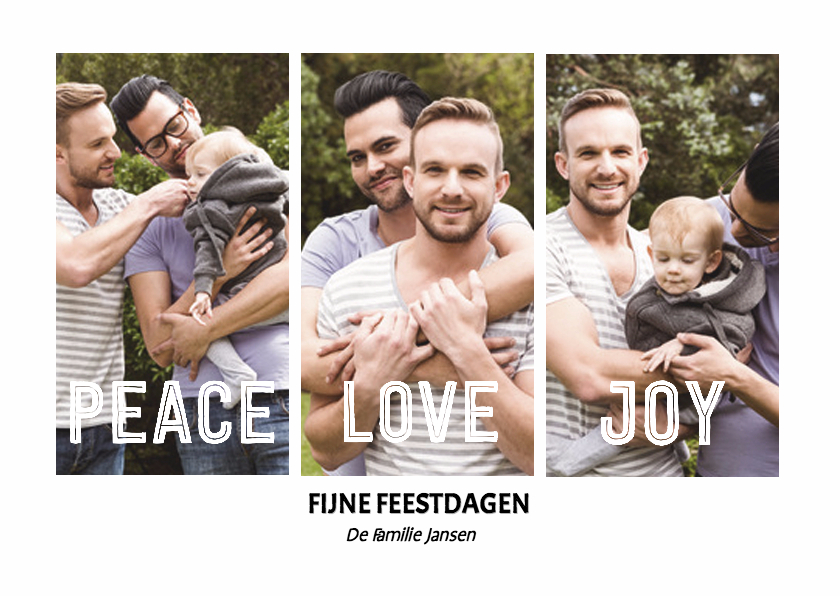 Kerst Peace Love Joy - Kerstkaarten Kerstkaarten - Kerst Peace Love Joy