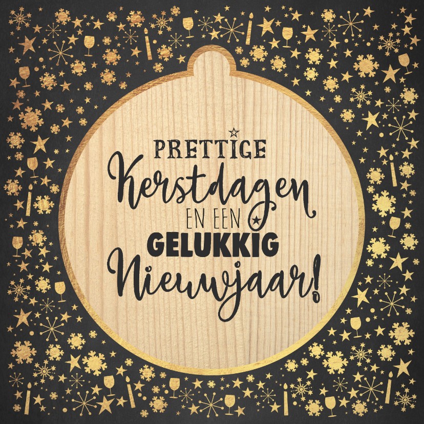 Kerst sfeervolle kaart krijtbord met kerstbal hout look - Kerstkaarten Kerstkaarten - Kerst sfeervolle kaart krijtbord met kerstbal hout look