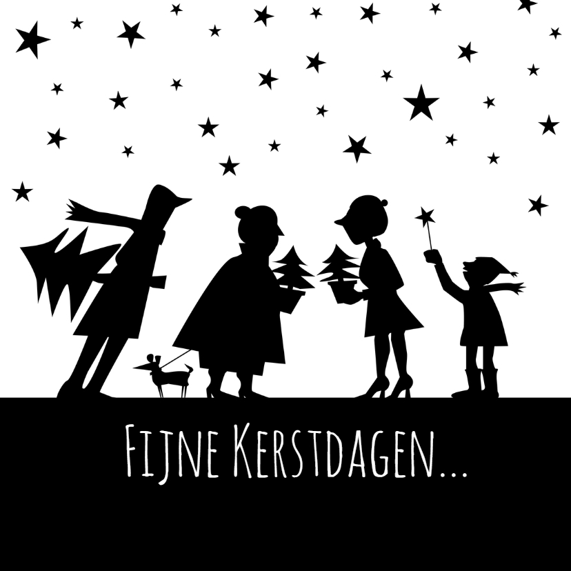 Kerst silhouetten kerstfeest - Kerstkaarten Kerstkaarten - Kerst silhouetten kerstfeest
