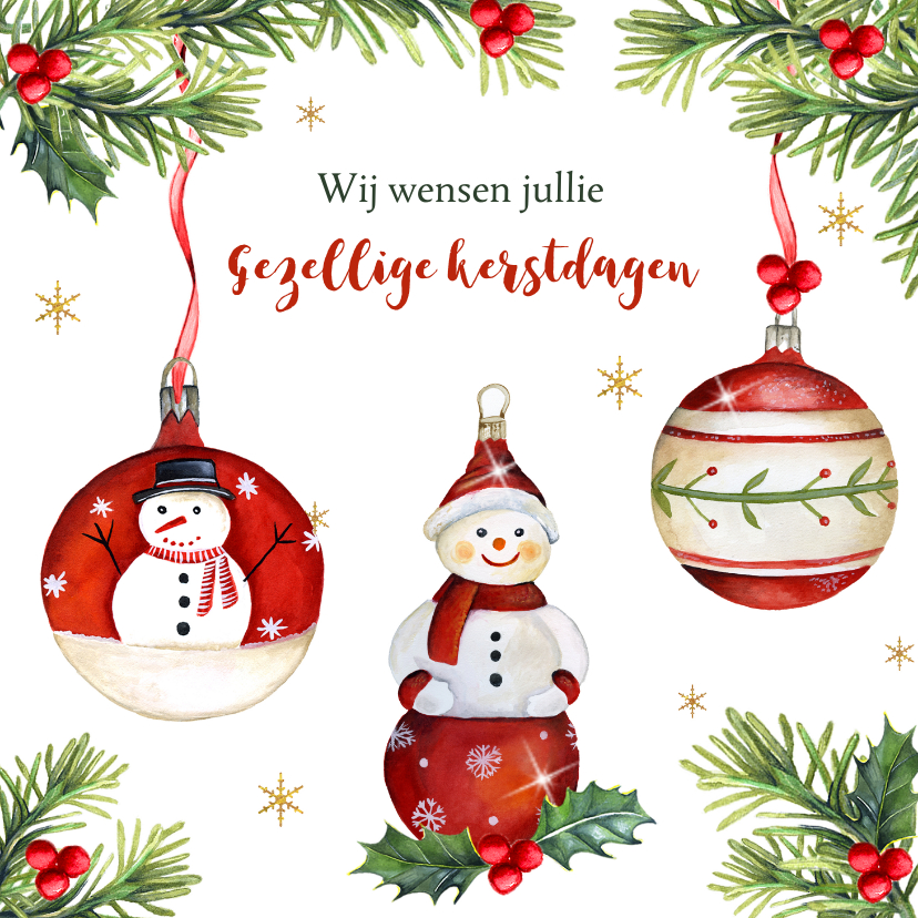 Kerst sneeuwpopje beertje - Kerstkaarten Kerstkaarten - Kerst sneeuwpopje beertje