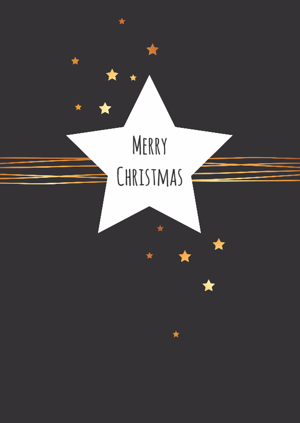 Kerst - Ster met gouden lijnen - Kerstkaarten Kerstkaarten - Kerst - Ster met gouden lijnen