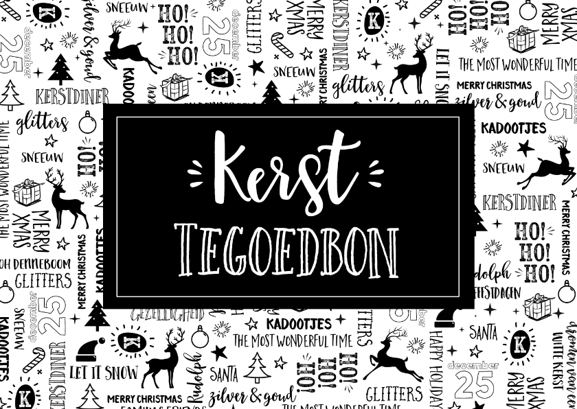 Kerst tegoedbon handlettering rendieren - Kerstkaarten Kerstkaarten - Kerst tegoedbon handlettering rendieren