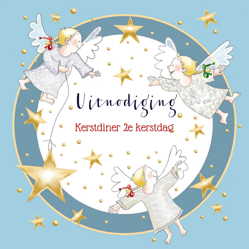 Kerst - uitnodiging kerstdiner blauw - Kerstkaarten Kerstkaarten - Kerst - uitnodiging kerstdiner blauw