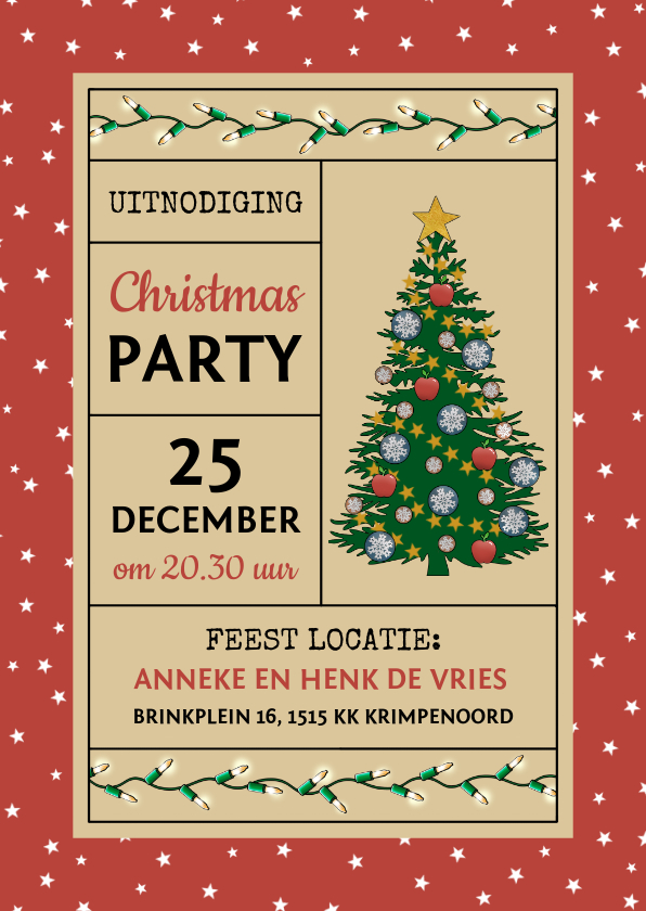 Verwonderlijk Kerst uitnodiging voor Christmas Party met | Kaartje2go YM-88