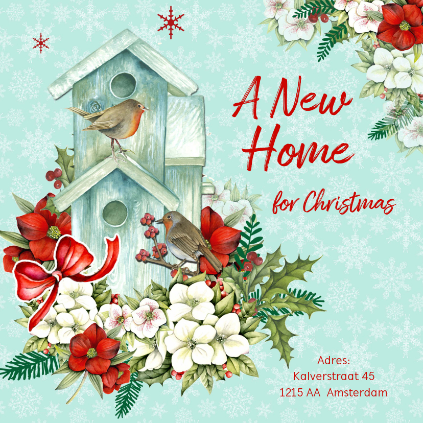 Kerst- verhuiskaart A new home christmas - Kerstkaarten Kerstkaarten - Kerst- verhuiskaart A new home christmas