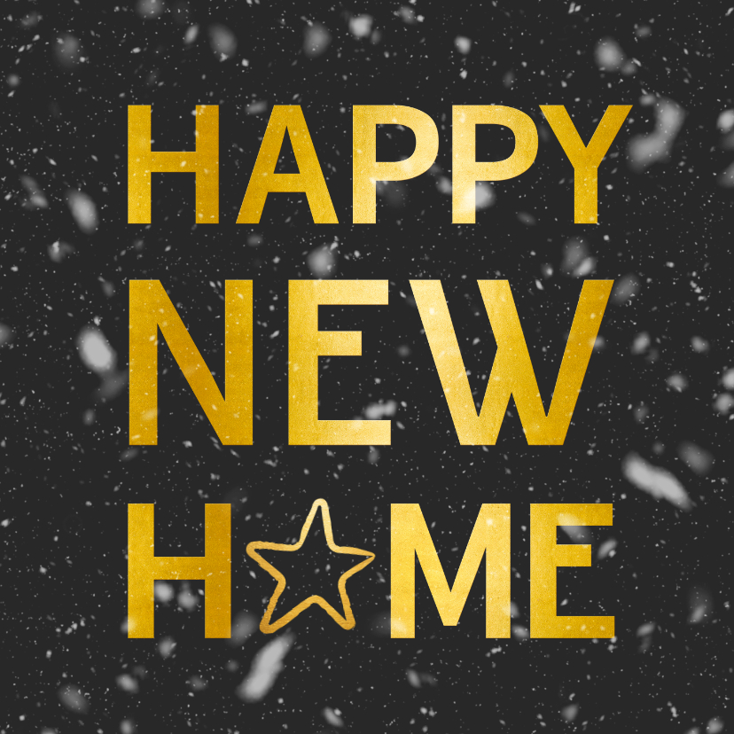 Kerstkaarten - Kerst verhuiskaart adreswijziging - Happy New Home zwart