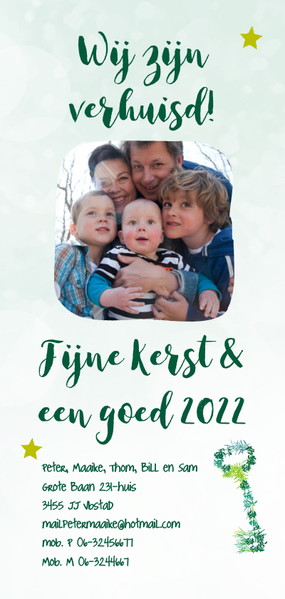 Kerst-verhuiskaart sleutel takjes foto eigen tekst - Kerstkaarten Kerstkaarten - Kerst-verhuiskaart sleutel takjes foto eigen tekst