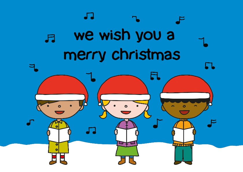 Kerst Zingende kinderen - Kerstkaarten Kerstkaarten - Kerst Zingende kinderen