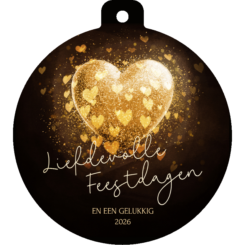 Kerstbal kaart liefdevolle kerst met sprankelend hart - Kerstkaarten Kerstkaarten - Kerstbal kaart liefdevolle kerst met sprankelend hart