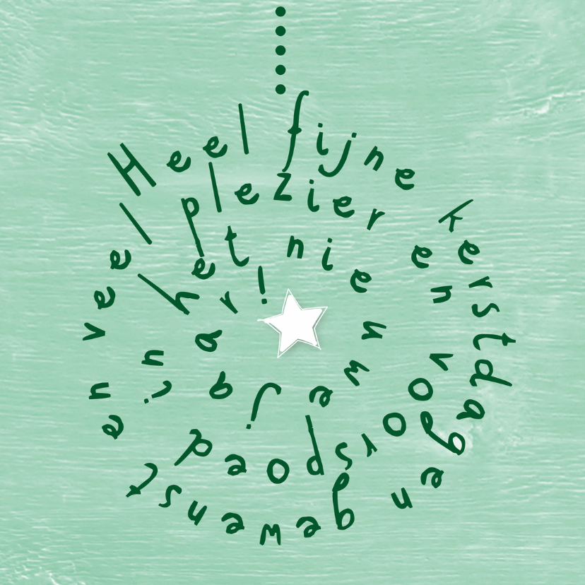Kerstbal tekst mintgroen - Kerstkaarten Kerstkaarten - Kerstbal tekst mintgroen