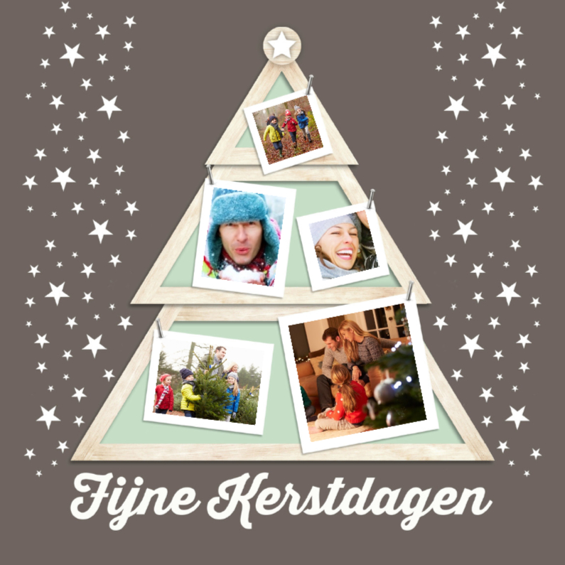Kerstboom houten lijst-isf - Kerstkaarten Kerstkaarten - Kerstboom houten lijst-isf