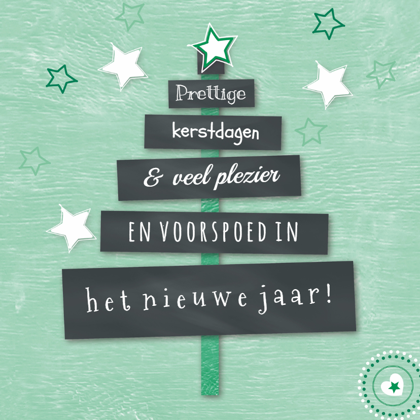 Kerstboom krijt groen - IF - Kerstkaarten Kerstkaarten - Kerstboom krijt groen - IF