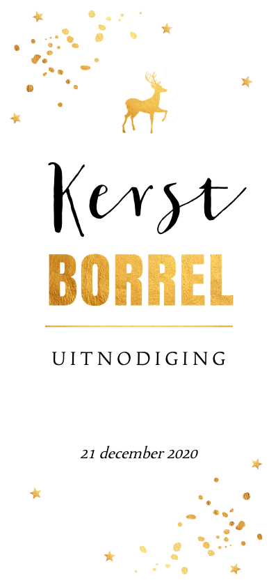Kerstborrel gouden confetti uitnodiging - Kerstkaarten Kerstkaarten - Kerstborrel gouden confetti uitnodiging