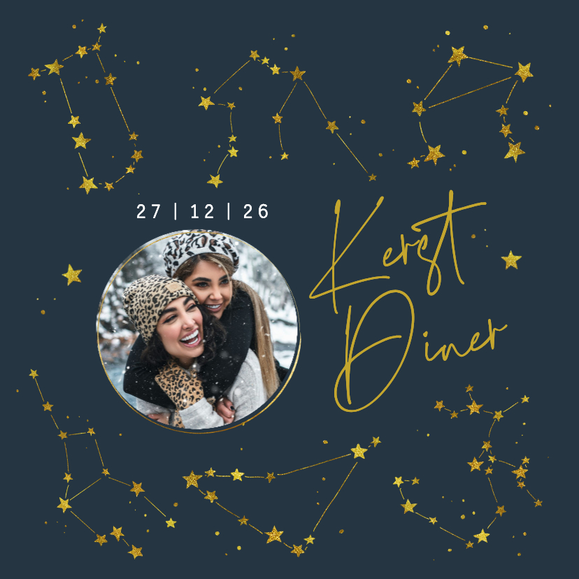 Kerstdiner astrologie kerststerren in de nacht - Kerstkaarten Kerstkaarten - Kerstdiner astrologie kerststerren in de nacht