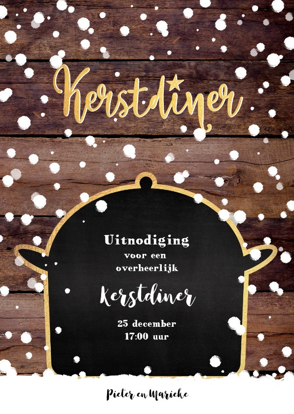 Kerstdiner originele winterse uitnodiging - Kerstkaarten Kerstkaarten - Kerstdiner originele winterse uitnodiging
