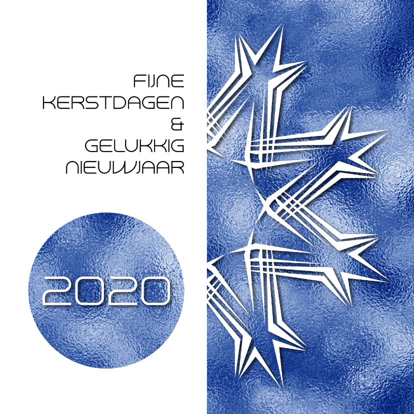 Kerstkaart 2020 grafisch blauw print - Kerstkaarten Kerstkaarten - Kerstkaart 2020 grafisch blauw print