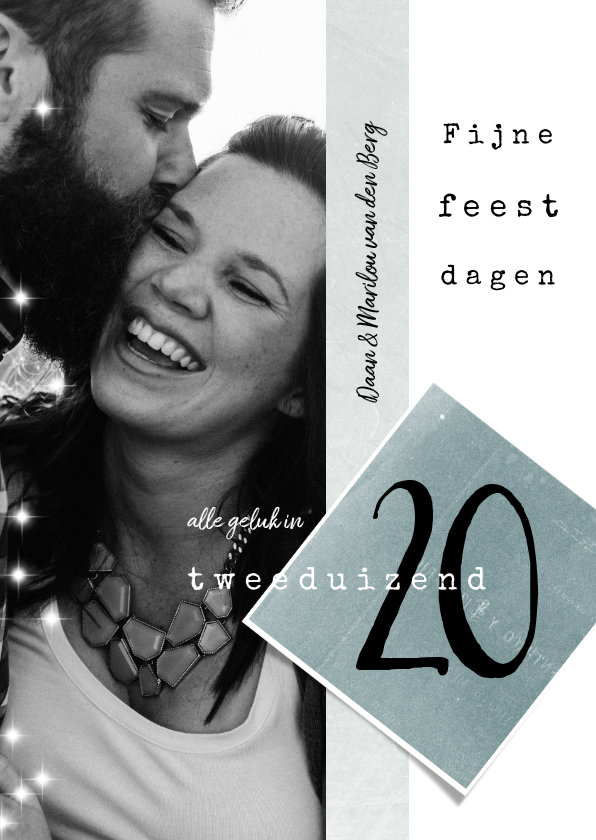 Kerstkaart 2020, modern en eenvoudig met foto - Kerstkaarten Kerstkaarten - Kerstkaart 2020, modern en eenvoudig met foto