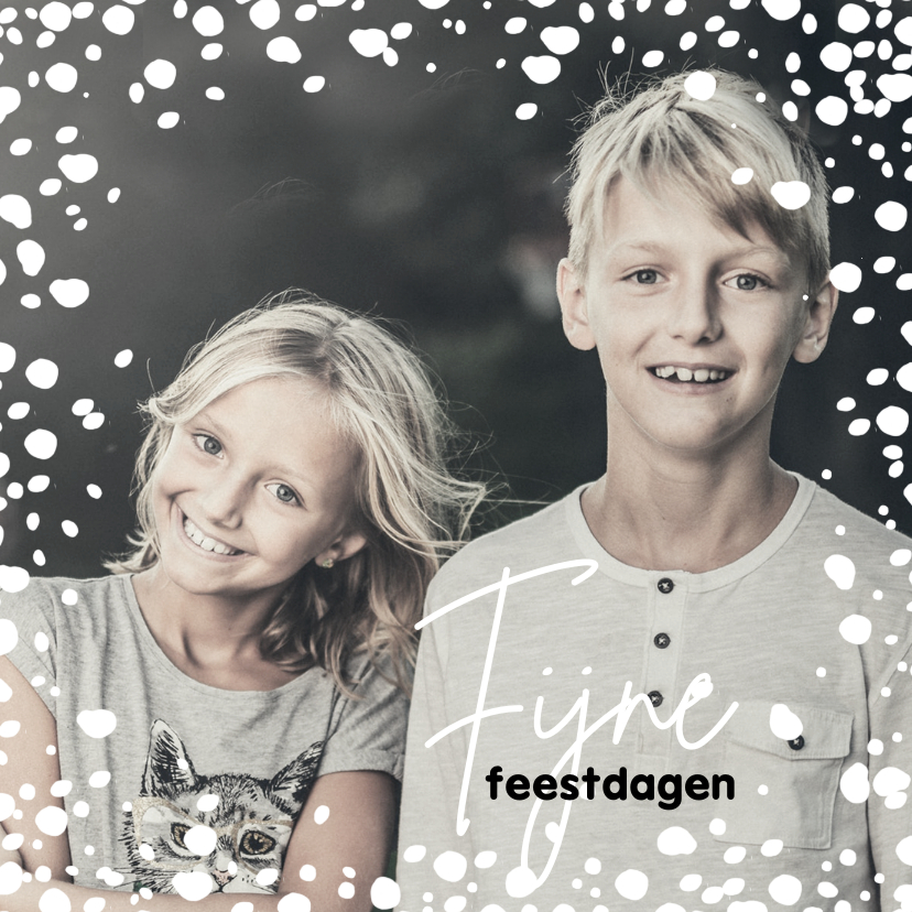 Kerstkaart 2022-2023, met grote foto en sneeuw - Kerstkaarten Kerstkaarten - Kerstkaart 2022-2023, met grote foto en sneeuw