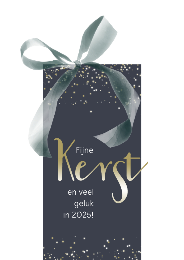 Kerstkaart 20242025, klassiek met strik Kaartje2go