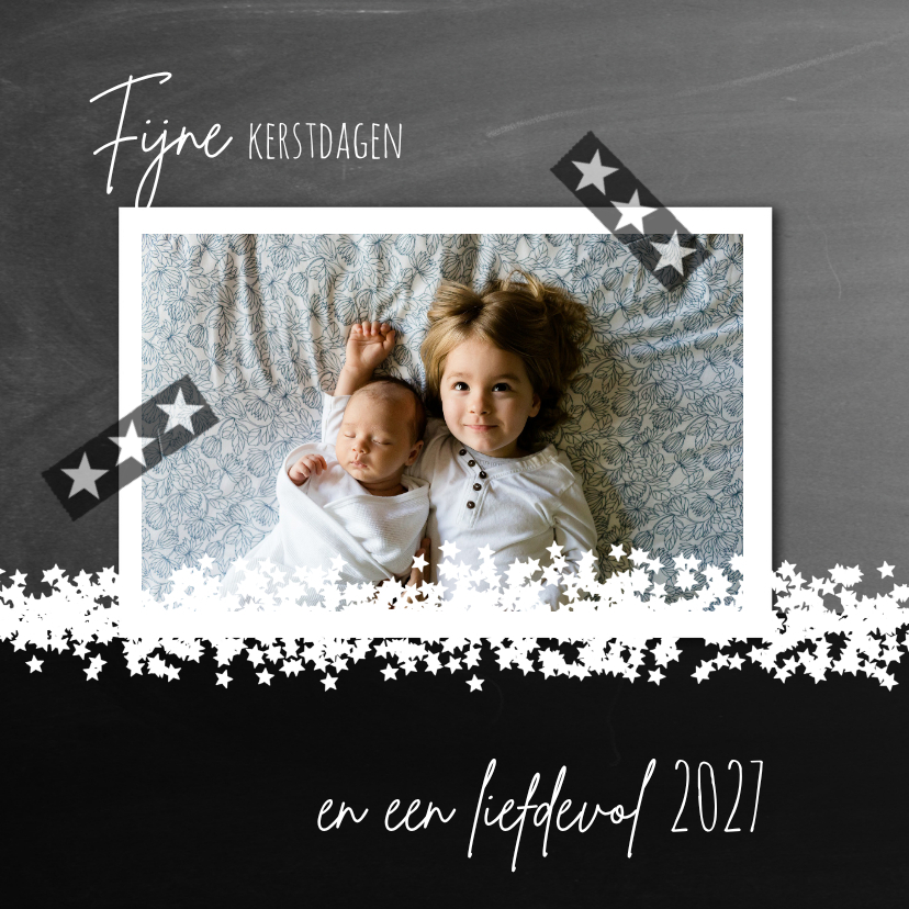 Kerstkaart 2026-2027 foto sterretjes - Kerstkaarten Kerstkaarten - Kerstkaart 2026-2027 foto sterretjes