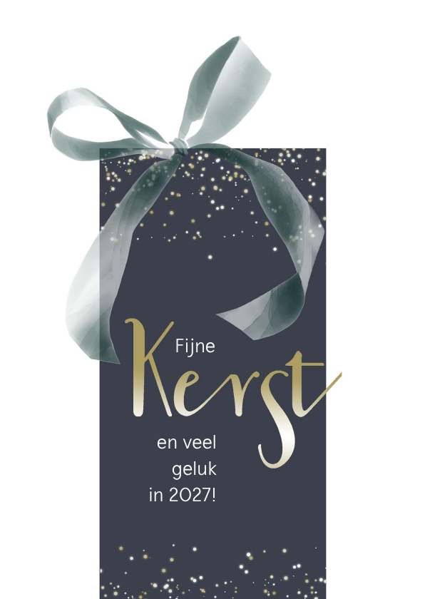Kerstkaart 2026-2027, klassiek met strik - Kerstkaarten Kerstkaarten - Kerstkaart 2026-2027, klassiek met strik