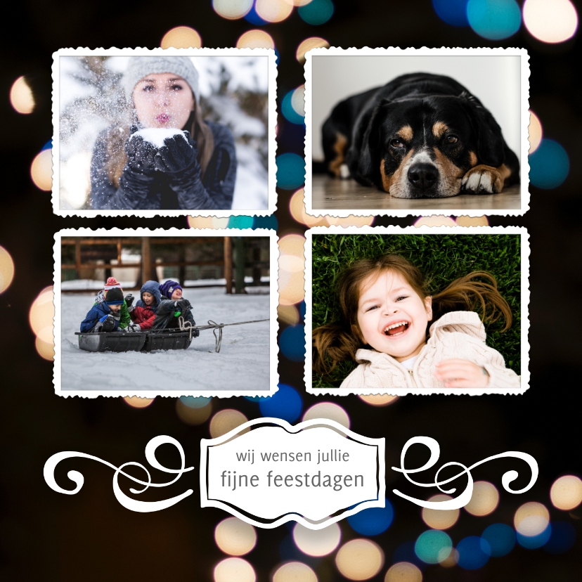 Kerstkaart 4 foto's met persoonlijke tekst 2021 - Kerstkaarten Kerstkaarten - Kerstkaart 4 foto's met persoonlijke tekst 2021