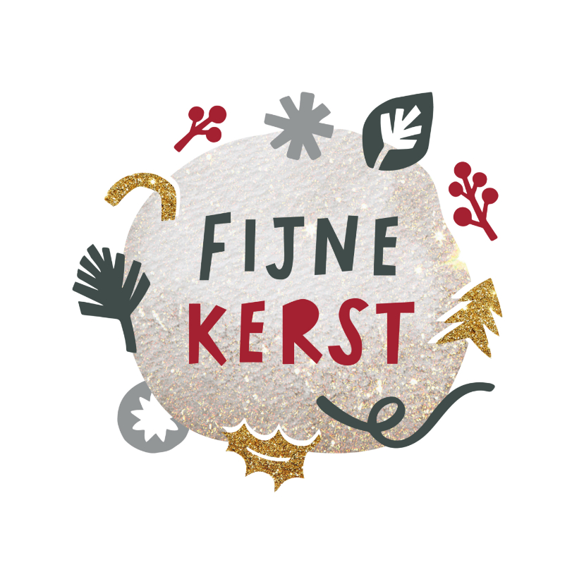 Kerstkaart abstract geknipte vormen - Kerstkaarten Kerstkaarten - Kerstkaart abstract geknipte vormen